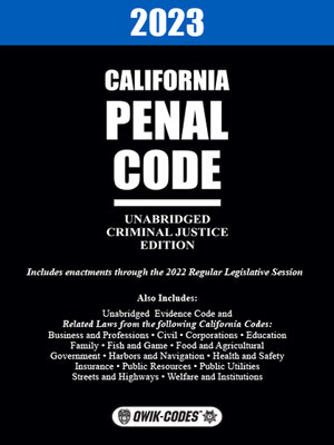 cover image of 2023 California Penal Code